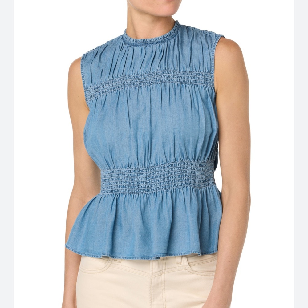 Joes Jeans Smocked Peplum Blouse Size L